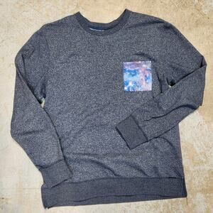 XL Mens Pullover Sweatshirt On The Byas Galaxy Pocket Grey